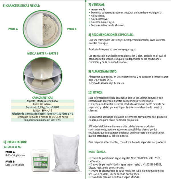 Flex&Cret 1060 Plus, cementicio bicomponente blanco - Imagen 2
