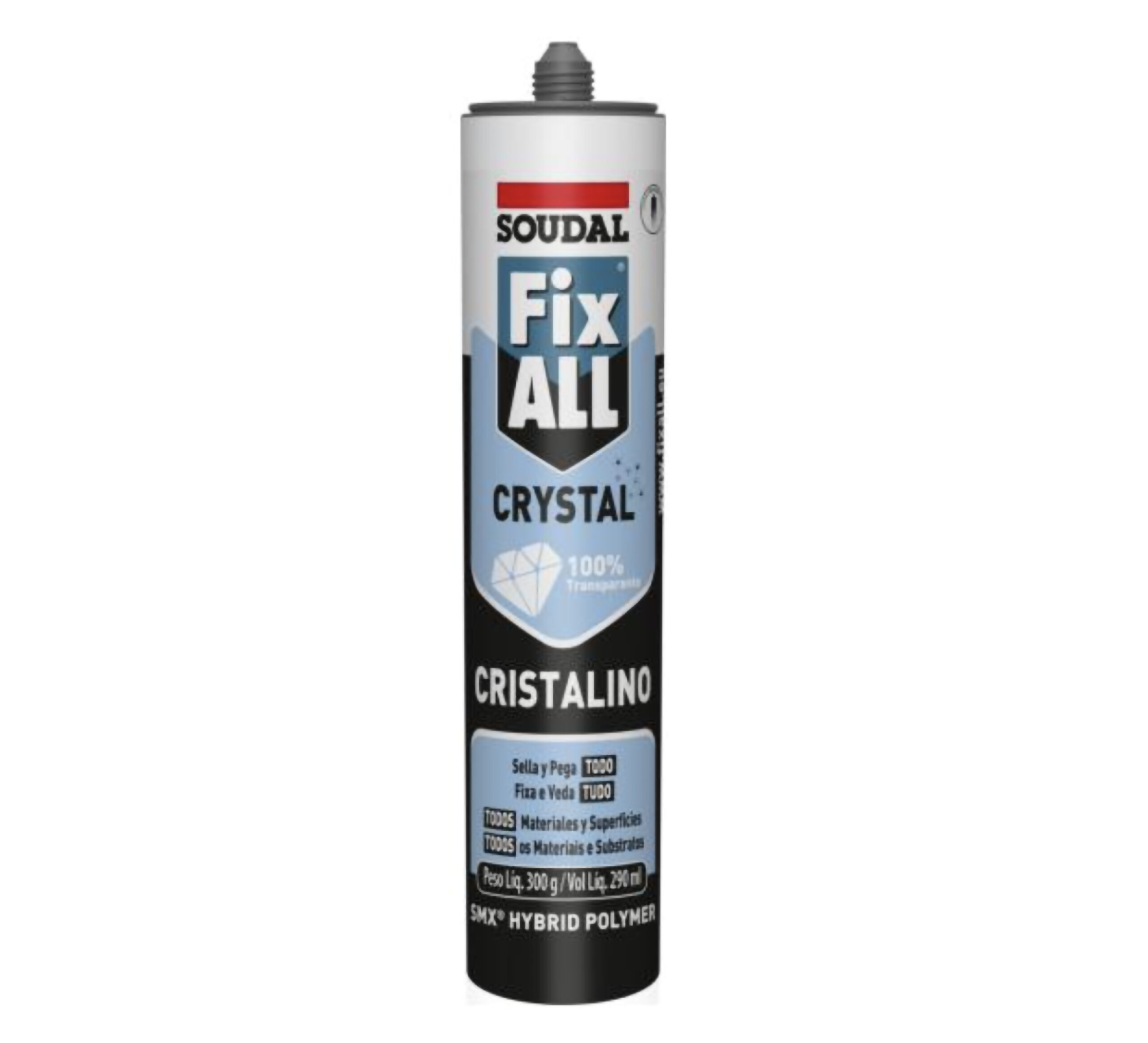 Fix All Crystal, Adhesivo fuerte en cartucho color blanco