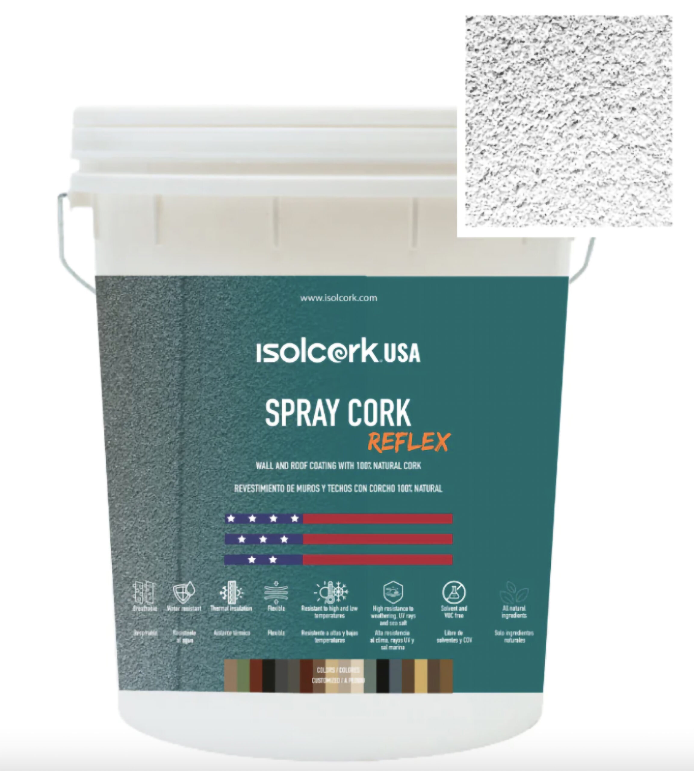Membrana líquida de corcho Spray Corck Reflex, color blanco (contactar por mas colores)