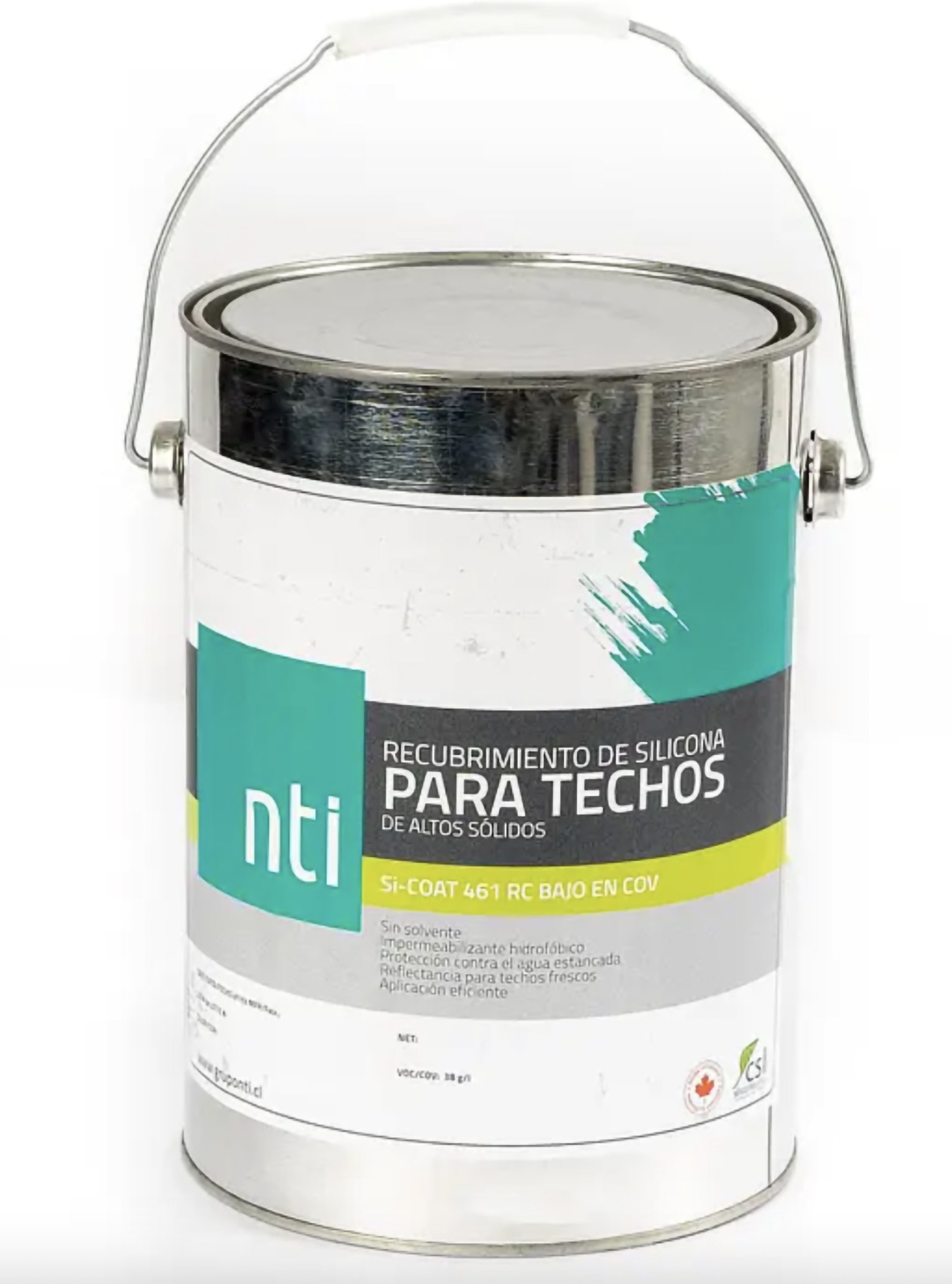 Membrana líquida de silicona al 100% SI-COAT CSL 461, color blanco , Galón 3,8 Lt