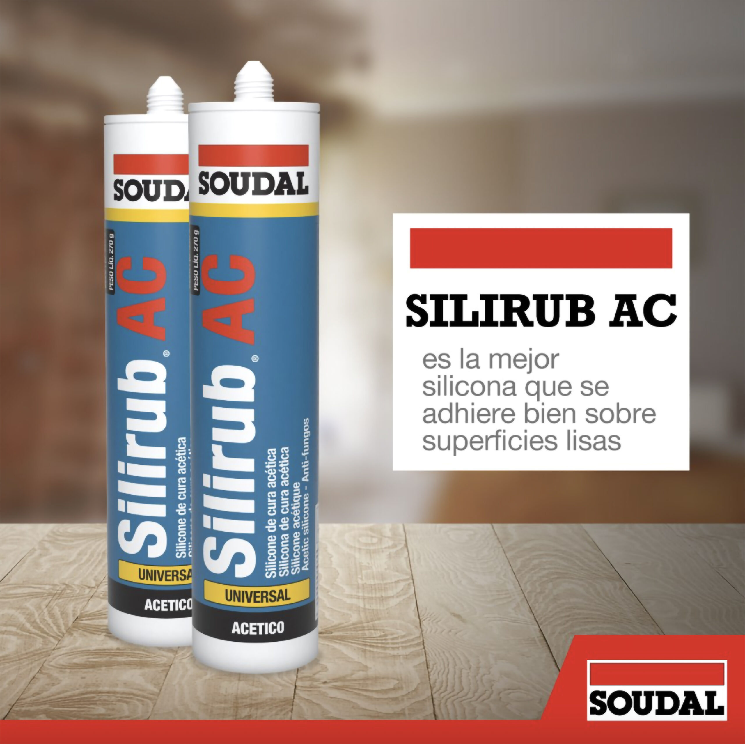 Silirub AC Transparente, Silicona Acética Transparente