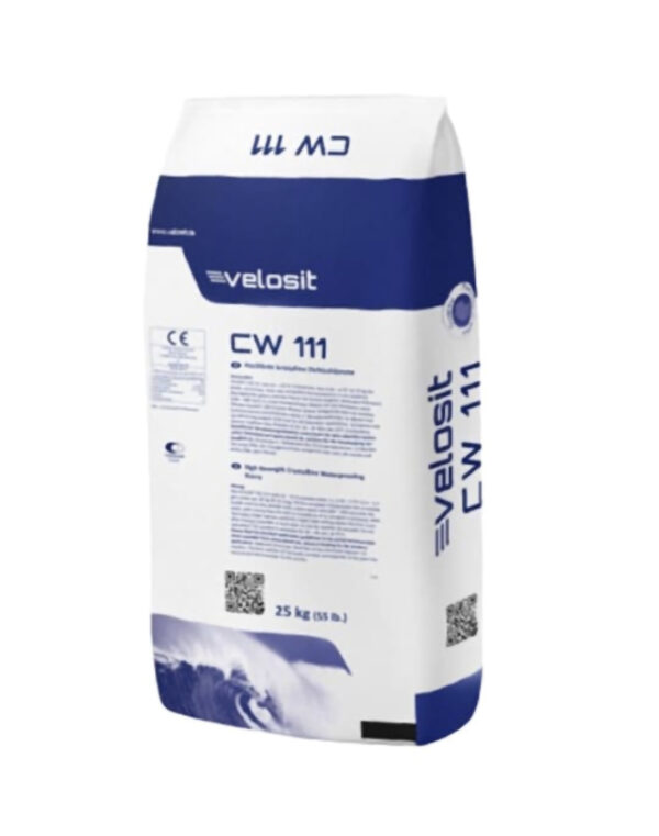Velosit CW-111, Impermeabilizante cementicio con tecnología cristalina para impermeabilizar hormigones con humedad capilar.