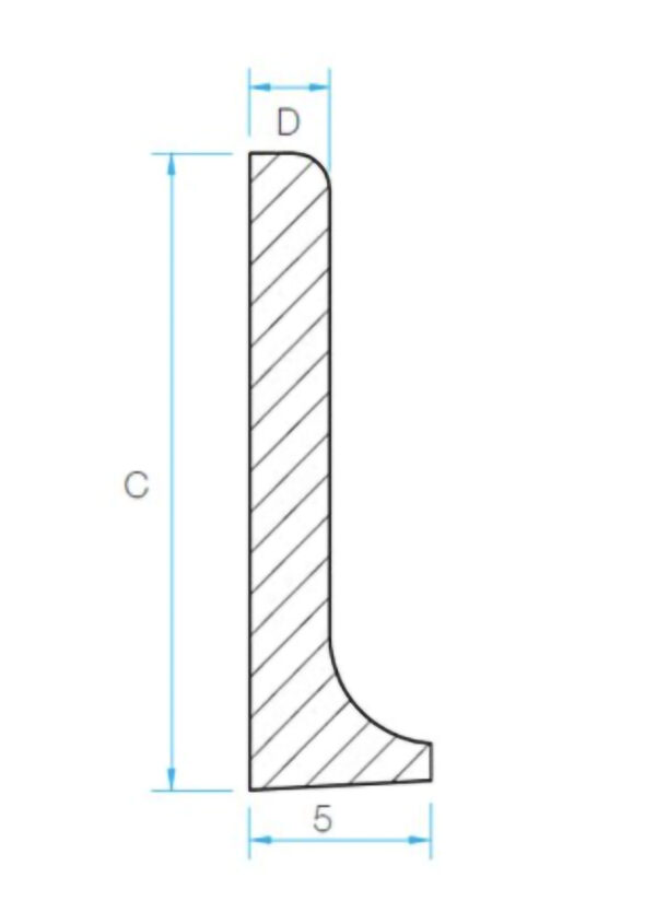 Zócalo Z-175 Blanco altura 17,5cm largo 1,3m.